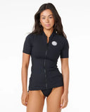 Ladies Premium Surf Zip Short Sleeve Rashie
