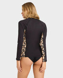 Ladies Dark Wave Half Zip Long Sleeve Rashie