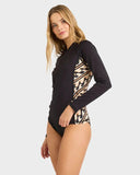 Ladies Dark Wave Half Zip Long Sleeve Rashie