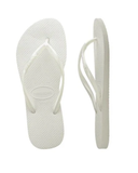 Slim Metallic White Thongs