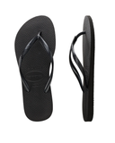 Slim Basic Black Thongs
