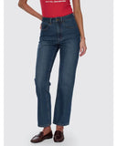 Stevie High Rise Straight Jean - Teal Blue