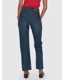 Stevie High Rise Straight Jean - Teal Blue