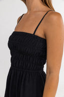 Classic Shirred Midi Dress