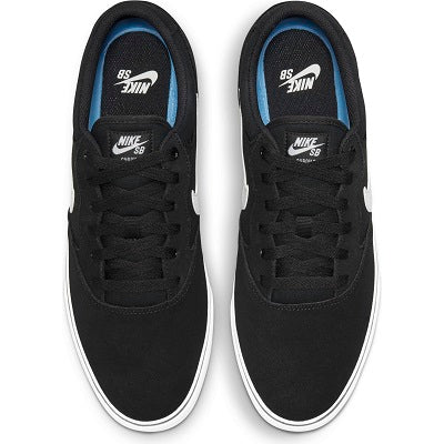 The Nike SB Chron 2 Suede Black/White-Black Shoes are a new style from Nike, perfect for everyday wear. The shoes feature a suede upper, with leather Nike logo and canvas side panel. The shoes feature Nike's signature cushion sole and rubber outsole.