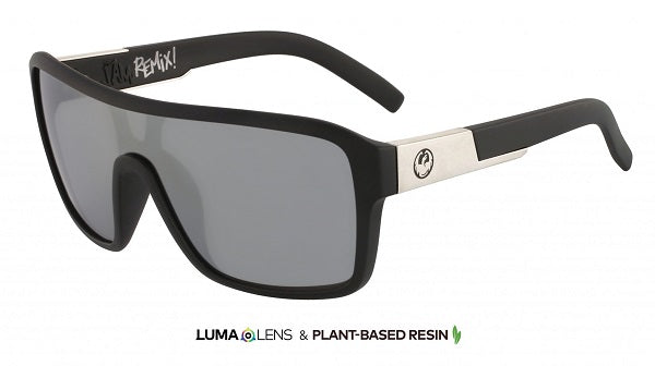 The Dragon Remix are an in store favourite style of sunglass. If you love the Jam from Dragon, these are the one lens style that we totally love. The sunglasses feature a single shield lens giving it a slightly flatter fit than the Jam. The sunglasses also feature metal badging on the arm and some come with unique prints on the inside of the arms. You can purchase these sunglasses in multiple lens options, including LUMALENS.