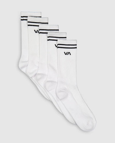 The RVCA Union III 5 Pack Of Socks comes with 5 pairs of classic crew styles topped with RVCA and VA details. These solid RVCA logo socks are made from a stretch blend fabrication with a minimalistic design for everyday wear.